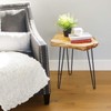 WELLAND Natural Edge End Table, Wood Side Table, Nightstand, Plant