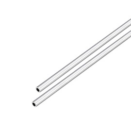 DMiotech 2Pack (5mm OD x 3mm ID) 6063 Aluminum Round Tube 300mm Length Industry Metal Tubing for Machinery Frame Construction DIY Projects