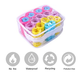 Healvian 20 Pcs Plastic Hair Curling Drum Rollers for Hair Styling Easy to Carry and Multi-color Options Random Color