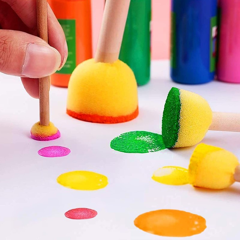 Round Sponges Brush Set, 30 Pcs Round Foam Brush for