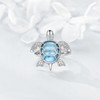 VONALA Tortoise Ring 925 Sterling Silver Larimar Turtle Ring Summer