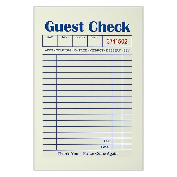 SELF FIND Trendy Blank Guest Check Poster Company Guest Check