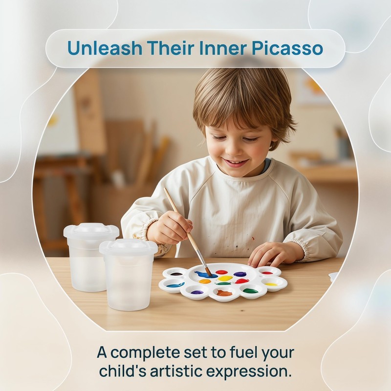 Yuaerbuo 6 Pack Plastic Paint Pots with Lids, Small Paint