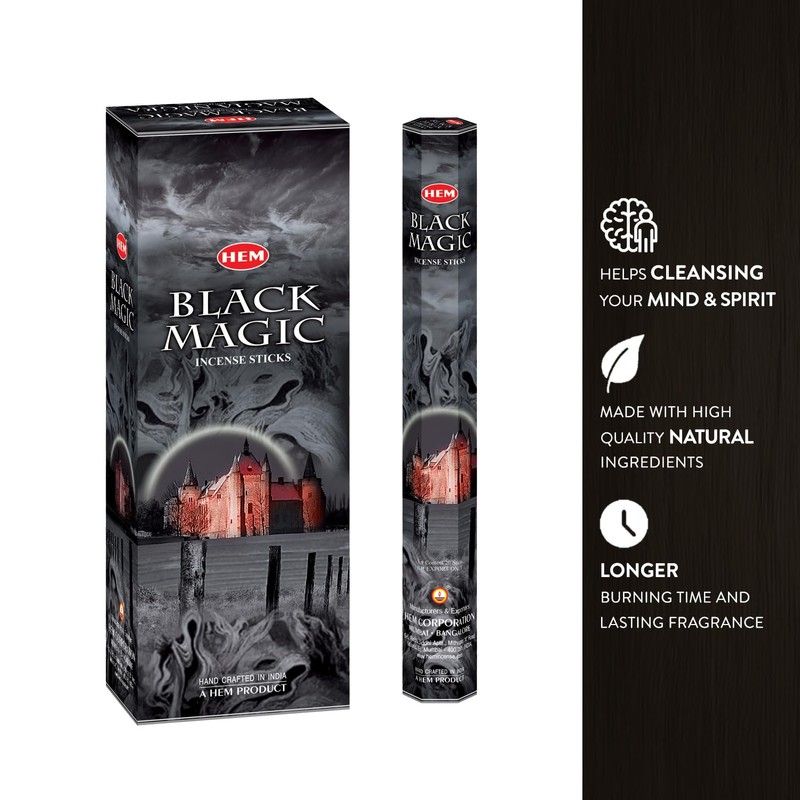 Hem Black Magic Incense Sticks (120 Sticks, 6 Boxes Inside)
