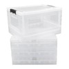 Qsbon Qskely 30 L Clear Plastic Collapsible Storage Crate, Folding
