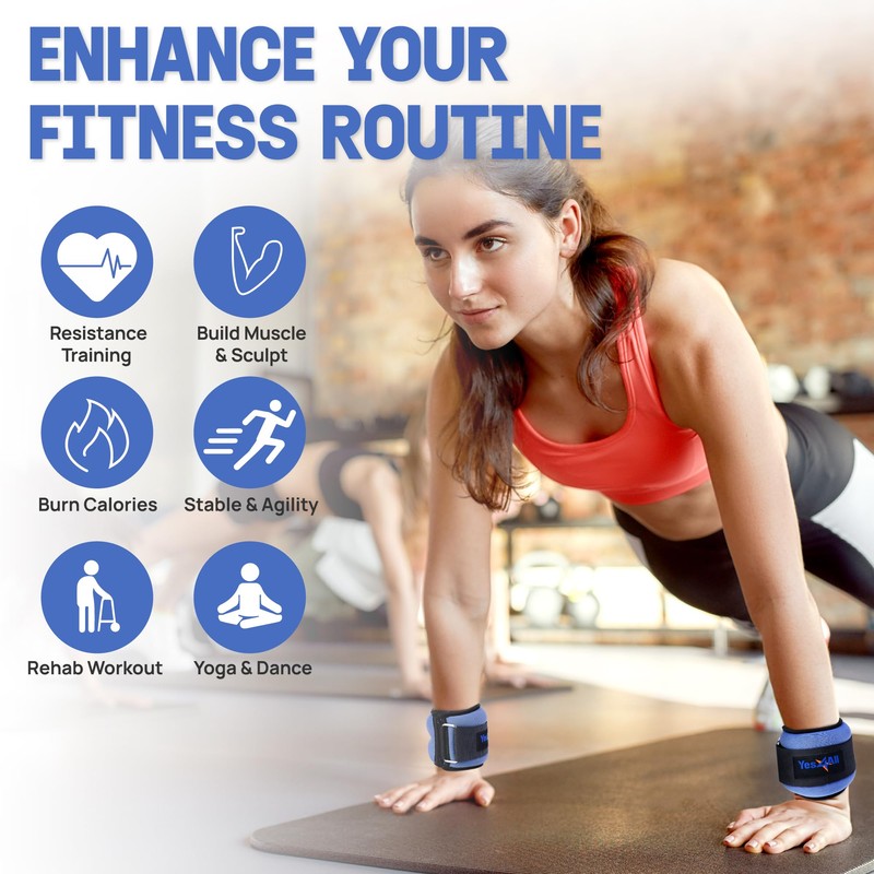 Yes4All Wrist & Ankle Weights Pair 1lb -10lbs for Women,