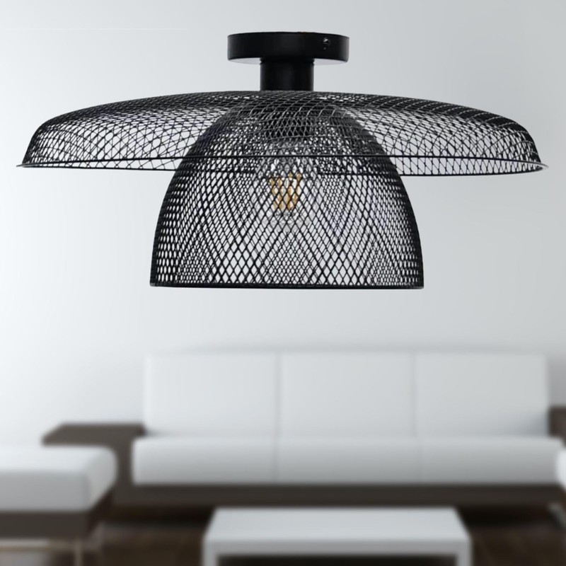 firstchoicelighting Matt Black Ceiling Light Flush Mount for Easy Fit
