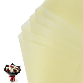 PATIKIL 20 Sheets Cotton Wrapping Flower Paper, Tissue Waterproof Floral Bouquet Wrapping Paper Korean Paper for Bouquets for Florist DIY Crafts Wedding Birthday Gift, Light Yellow