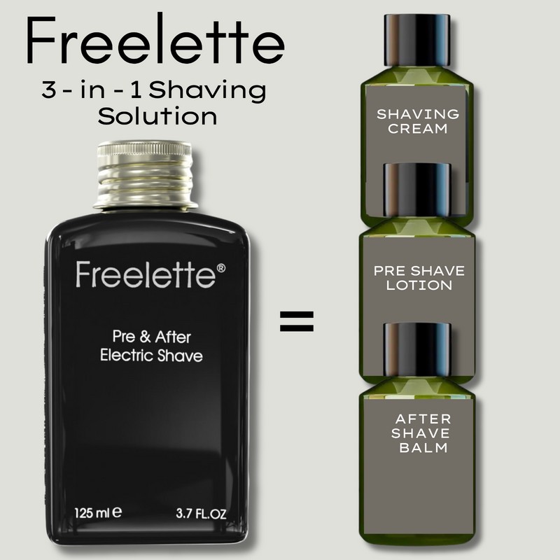 Freelette Electric Razor Close Shave Balm Pre Shave After Shave