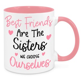 Best Friends are The Sisters We Choose Ourselves - Sentimental Friendship Gift for Women Best Friends Besties BFF Birthday Christmas Thank You Gift Friendaversary (Pink)