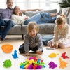 Toddler Color Classification Toys Dinosaurs Toy with Bowls and Clamps