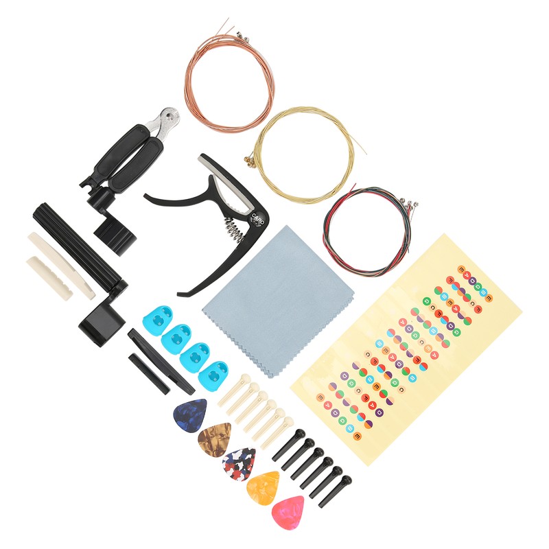 Guitar Accessories Kit ABS Useful Tools with Capo Picks Strings