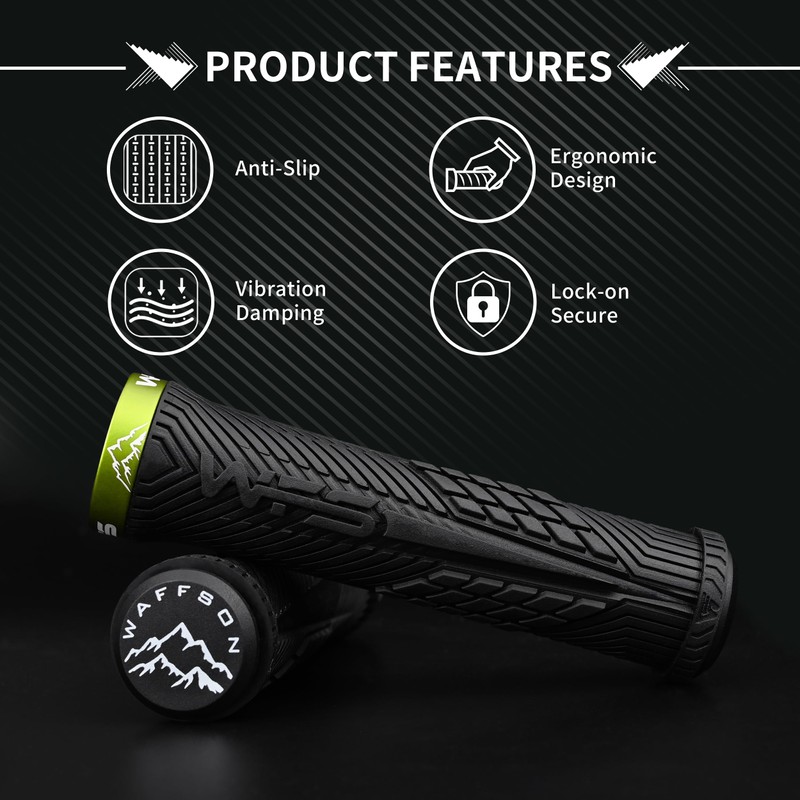 WFS Volatus Single Lock-on Grips for Mountain Bikes, Road, City