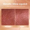 MAKI YIKA Metallic Lipsticks Long Lasting Brown Lipstick for Women,