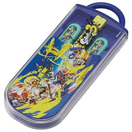 Skater TACC2AG-A Trio Set, Chopsticks, Spoon and Fork, Splatoon 3, Antibacterial for Kids, Made in Japan