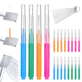 Ouligay 30pcs Shower Head Cleaning Tool - Shower Head Cleaner Picks & Shower Cleaner Unclogger Tool for Small Gaps and Holes - Includes 20 Small Cleaning Brushes & 10 Stainless Steel Picks
