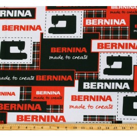 Benartex Cotton Bernina Logo Patch Sewing Machines Fabric Print by the Yard D773.28