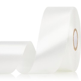 Sagaat White Ribbon 1-1/2 Inch 30 Yards Single Face White Satin Ribbon for Flower Bouquet, Fabric Ribbon for Gift Wrapping Crafts Hair Accessories Sewing Wedding Christmas