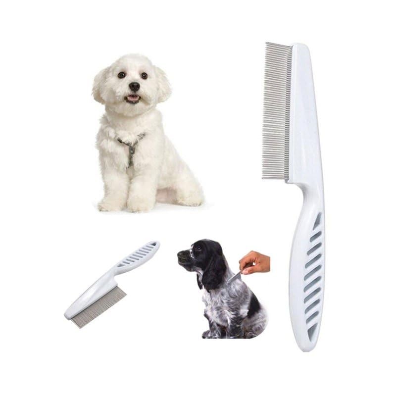 White Long Handle Metal Hair Nit Comb Remove Head Nits