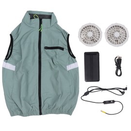Cooling Vest 3 Speeds Sunscreen Sleeveless Breathable Lightweight Air Conditioned Clothes for Outdoor Construction Site L