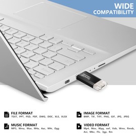 USB C Stick 32GB Memory 40MB/s Dual Drive Type C + USB 3.0 Flash Drive Memory Stick Compatible with Android Phone, MacBook/Pro/Air and More (Black)