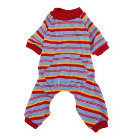 Striped Dog Pajamas Spring Stylish Classic Soft Breathable 4 Legged Pet Bodysuit for Small Medium Dogs M