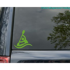 Minglewood Trading Kayaker Vinyl Decal Sticker 5" x 5" Canoe Kayak Rafting Whitewater - - Orange