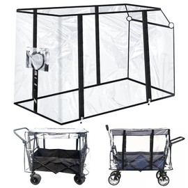 BORDEAG Handcart Rain Cover Foldable with Roof Transparent for Handcart Beach Accessories
