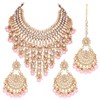 Aheli elegante boda india desgaste imitación Kundan tachonado gargantilla collar