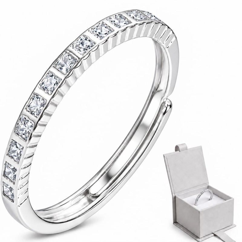 OLEA Anillo Ajustable de Promesa o Compromiso, Churumbela Plata 925