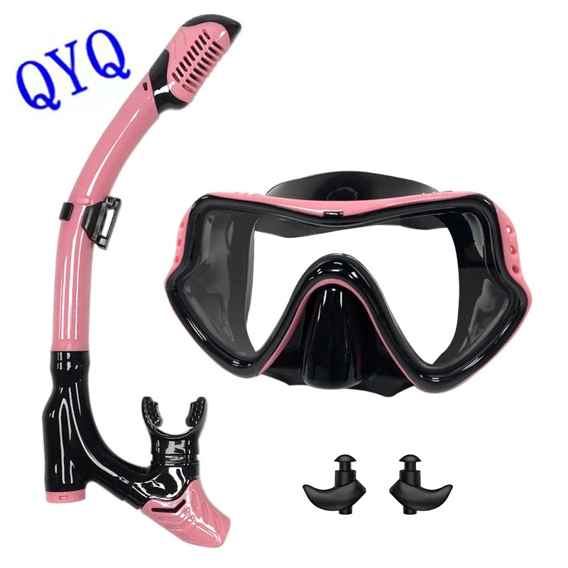 Snorkel Mask Set for Adults – Tempered Glass Diving Goggles