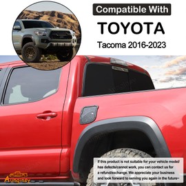 Aunginsy Car Fuel Tank Cap Replacement Anti-theft Lock Cap Compatible with Toyota Tacoma 2016-2023 Pickup Door Fuel Tank Cover W/Lock Gas Cap Tank Trim Cover Fuel Filler Door Protector Accessories