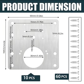 MYTOAU 10 Pcs Cabinet Hinges Repair Plate, Stainless Steel Hinge Repair Brackets,Plates Repair kit for Cabinet Hinge,Hinges Repair Fixing Plates for Kitchen Cabinets, TV Cabinets, Wardrobes (Silver)