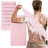 Toalla exfoliante corporal japonesa Rosa KEYRI de doble textura para