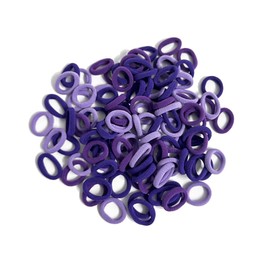 100Pcs Seamless Cotton Hair Ties for Toddler Girls Elastics Hair Ties No Damage Diameter 1 inch Ponytail Holders Baby Thin Hair Purple