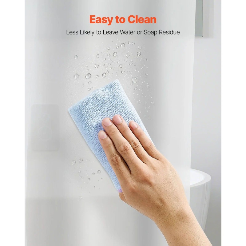 8G Heavy-Duty White PEVA Shower Curtain Liner 2-Pack Waterproof Plastic