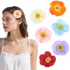 Oblihumoy 6 Pack Hawaiian Flower Hair Clips for Women Poppy