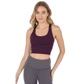 90 Degree By Reflex Lux Moisture Wicking Sports Bra - Potent Purple - Small