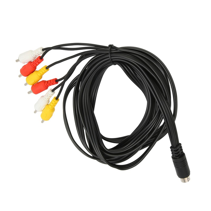 Mini DIN to 6 RCA Cable 9 Pin Clear Signal
