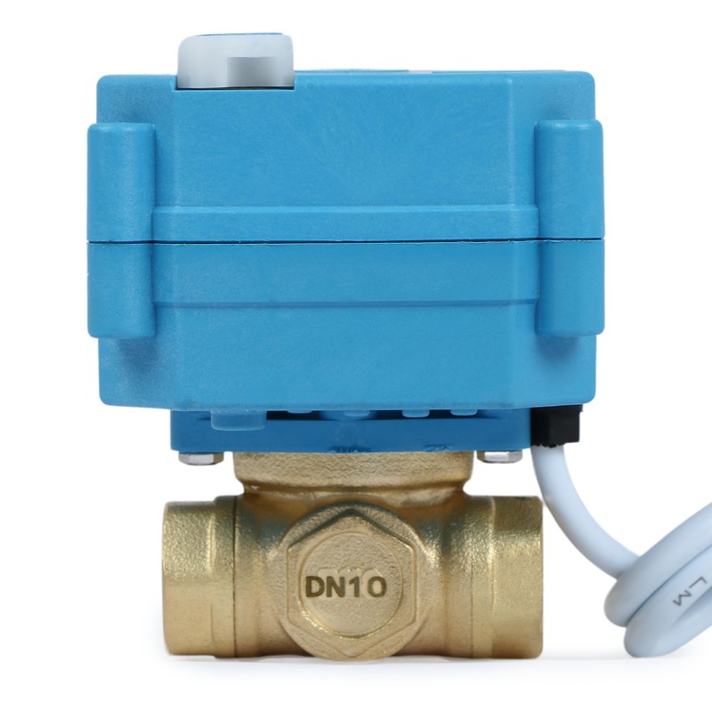 U.S. Solid 3-Way Brass Motor Ball Valve, Heavy Duty Versatile