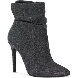 Jessica Simpson Womens Lerona Microsuede Booties Silver 5.5 Medium (B,M)