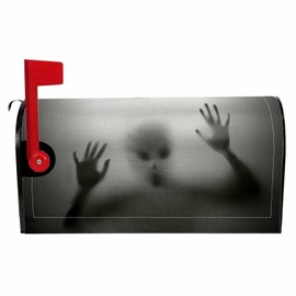 Numland Magnetic Mailbox Covers Polyester Oxford Cloth Anti-UV and Reusable Letterbox Cover 21×18 Inch,Alien Silhouette