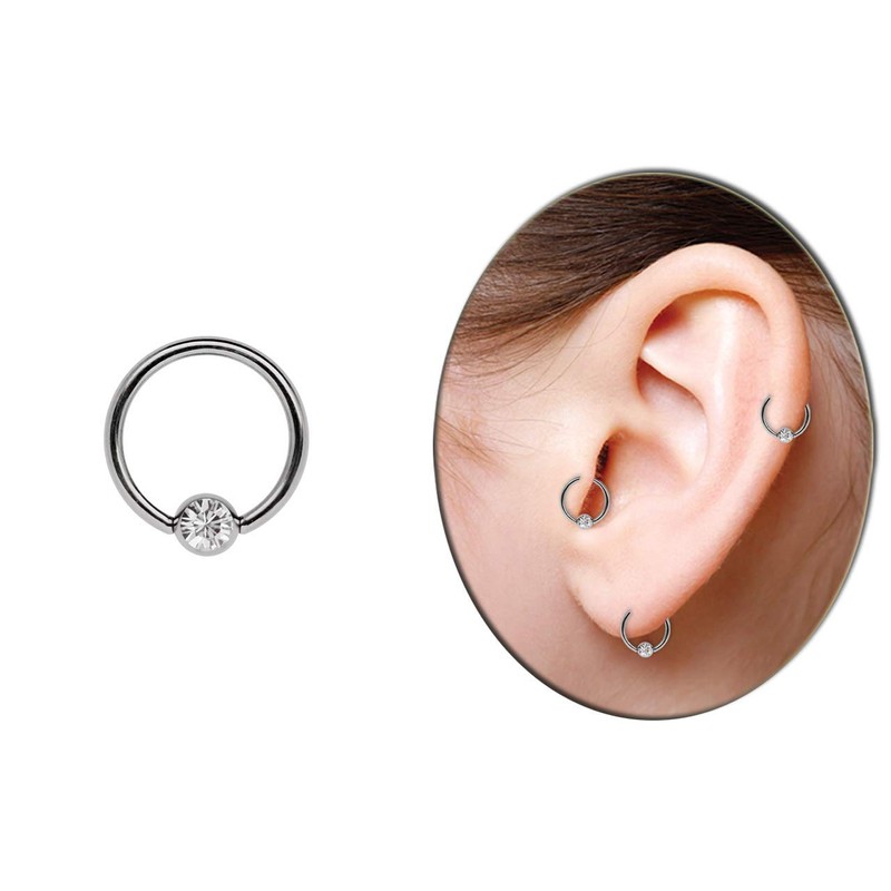 Titanium Ring 1.2 x 6 mm For Lip Piercing With