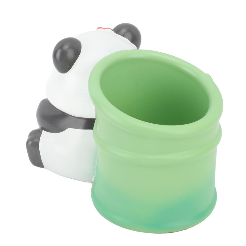 Panda Bamboo Pen Holder Cute Shape Large Capacity Resin Multipurpose