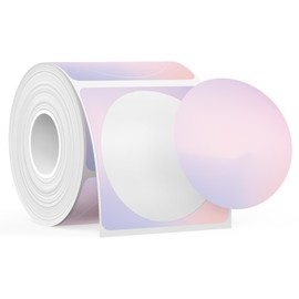 SUPVAN Katasymbol T50M Pro Label Tape Paper, Waterproof Labels for Home, School, Office, Diameter 50 mm, 140 Labels/Roll (Purple)