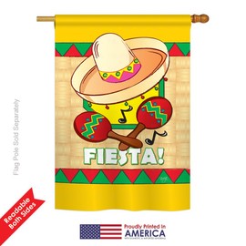 Breeze Decor SW-H-115026-IP Fiesta Decorative Vertical House Flag, 28" x 40", Multicolor