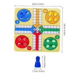 FRCOLOR 1 Set Folding Flying Chess Set Convenient Tabletop Game for Parties Compact Design Portable Board for Family Fun and Outdoor Activities