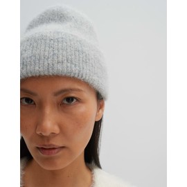 someday Beky Fluffy Women's Knitted Hat Made of Alpaca Wool Mix, Hazy Fog Melange