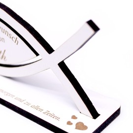Decorative Stand Fish – Congratulations on Communion – with Name of Choice to Stand Up 15 x 6 cm