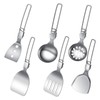 Camp Kitchen Set,6 Piece Folding Soup Spoon Travel Utensils Kit